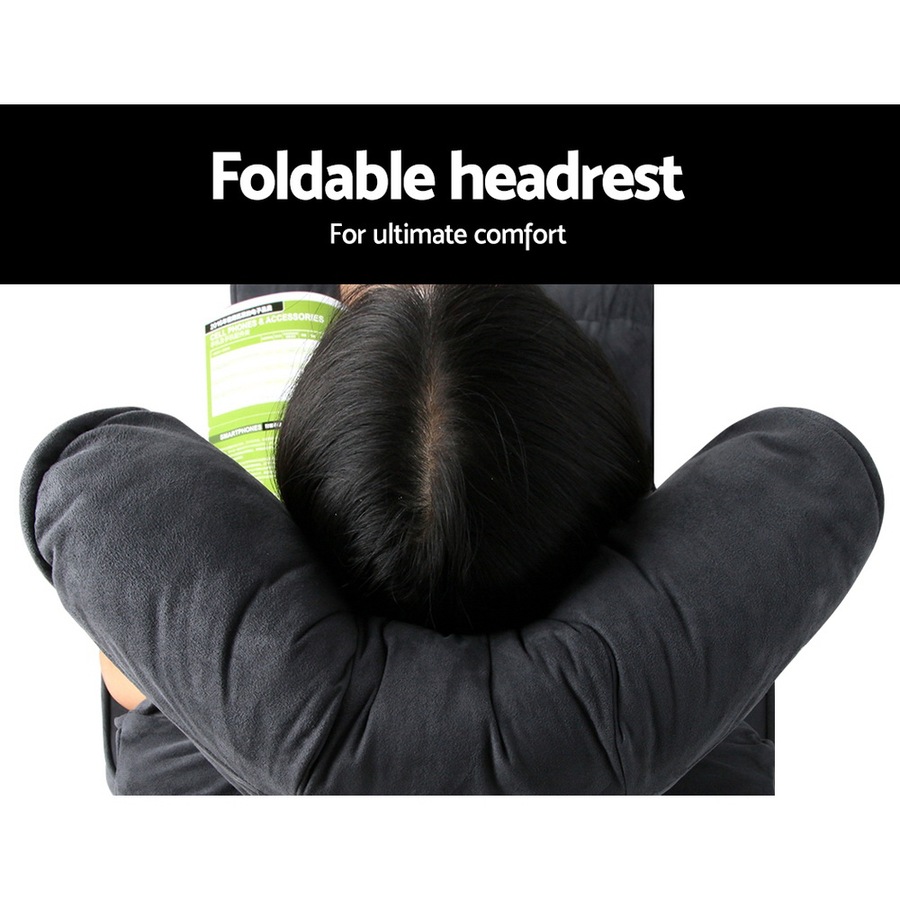 Artiss Floor Sofa Bed Lounge Chair Foldabel Fabric Recliner Chair Charcoal