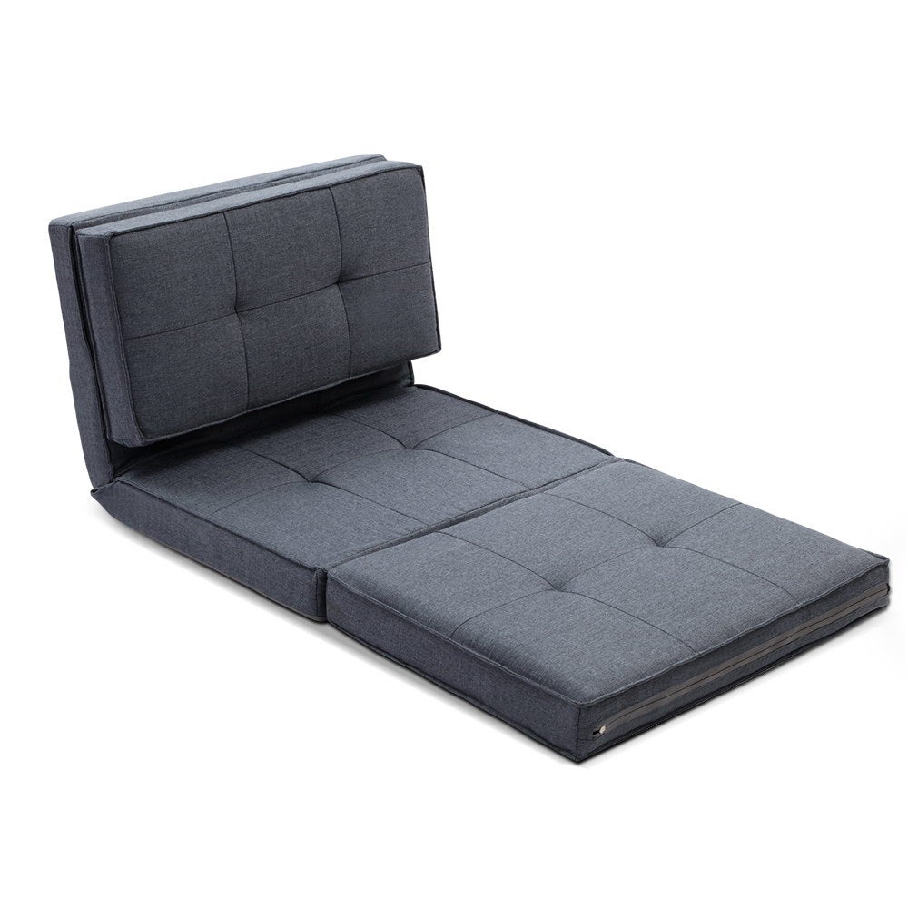 Artiss Floor Sofa Lounge Chair Folding Adjustable Recliner Linen