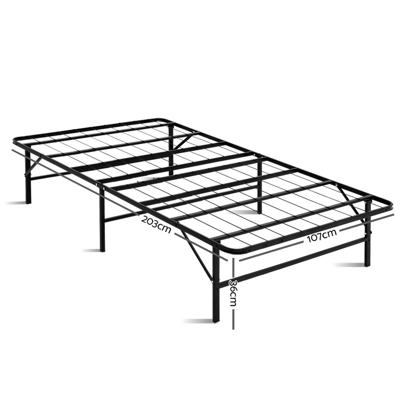 Buy Artiss Folding Bed Frame King Single Size Metal Bed Base MyDeal