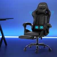 Artiss Gaming Chair 2 Point Massage Office Chairs Leather Recline Footrest Black