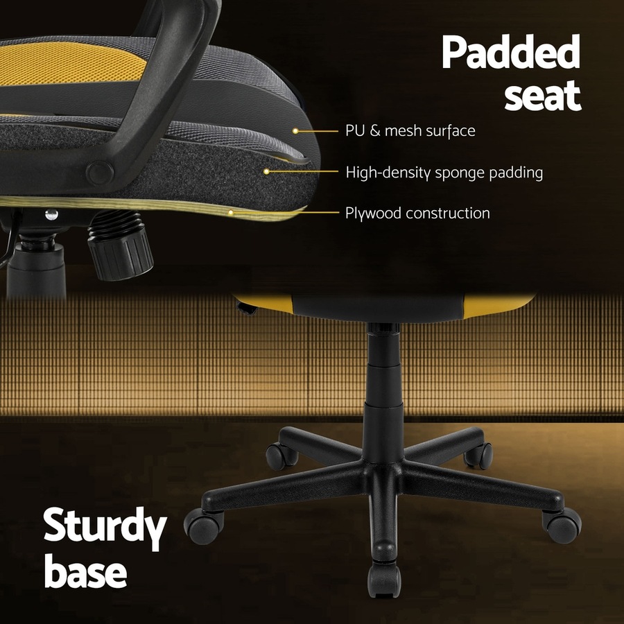 Artiss Gaming Office Chair Computer Racing Chairs High Back Yellow