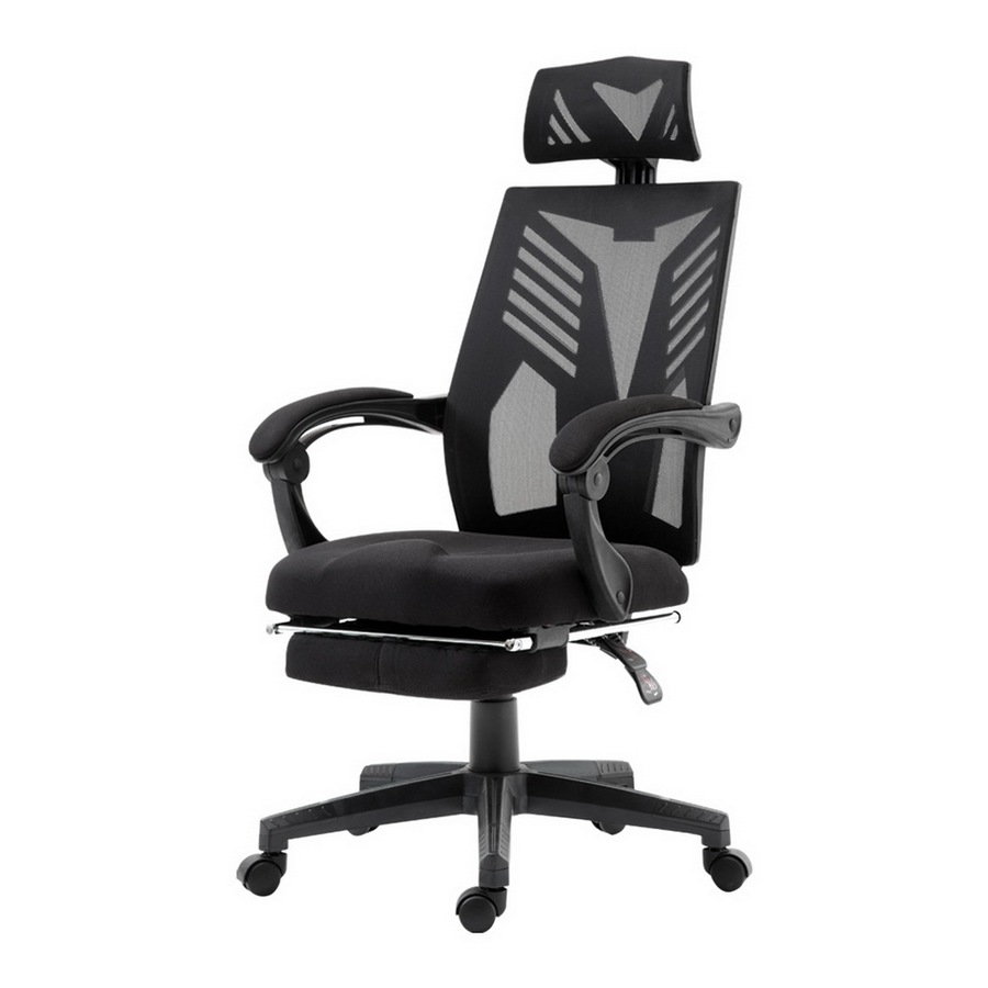 Artiss Mesh Office Chair with Footrest Black