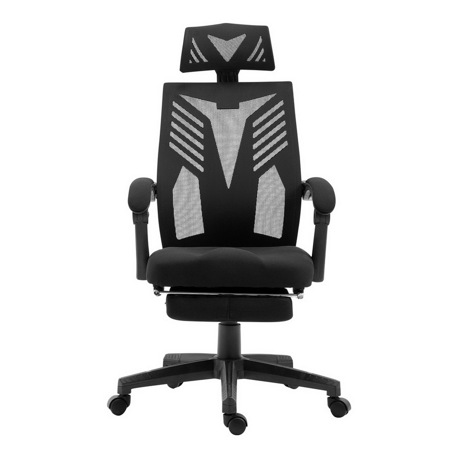 Artiss Mesh Office Chair with Footrest Black