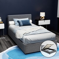 215x114 Artiss Bed Frame King Single Gas Lift Grey NINO