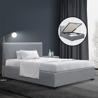 Buy Artiss Bed Frame King Single Size Gas Lift Grey NINO - MyDeal