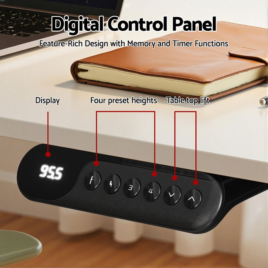 Artiss L-Shape Standing Desk Sit Stand Up Height Adjustable Electric Motorised White