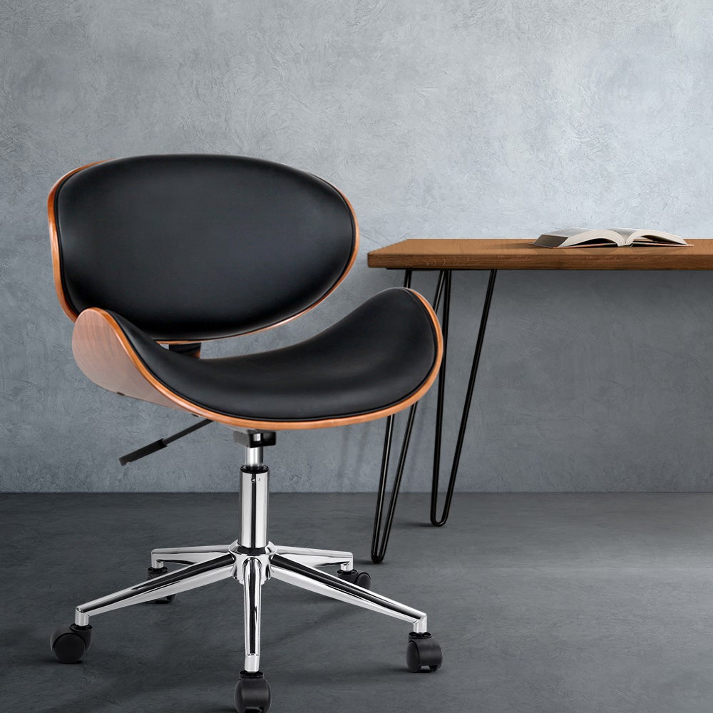Artiss Office Chair Leather Black White