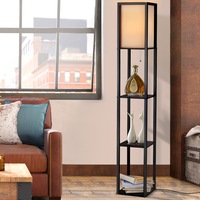 3 Tier Shelf Artiss Floor Lamp Storage LED Light Stand Home Room Vintage Black