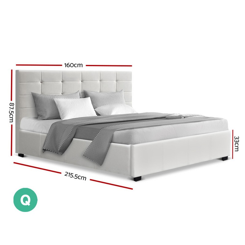 Buy Artiss Queen Size Gas Lift Bed Frame Base With Storage Mattress