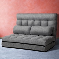 2 Seater Sofa Bed Artiss Floor Lounge Grey Fabric