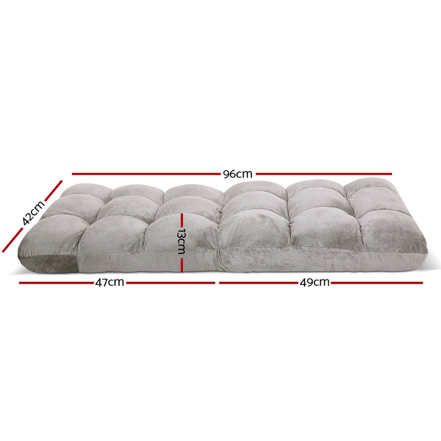 Artiss Sofa Bed Single Floor Cushion Lounge Recliner Chair Lounger Living Room Bedroom Furniture Grey