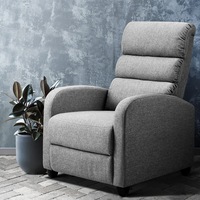 1x Artiss Recliner Chair Lounge Sofa Grey