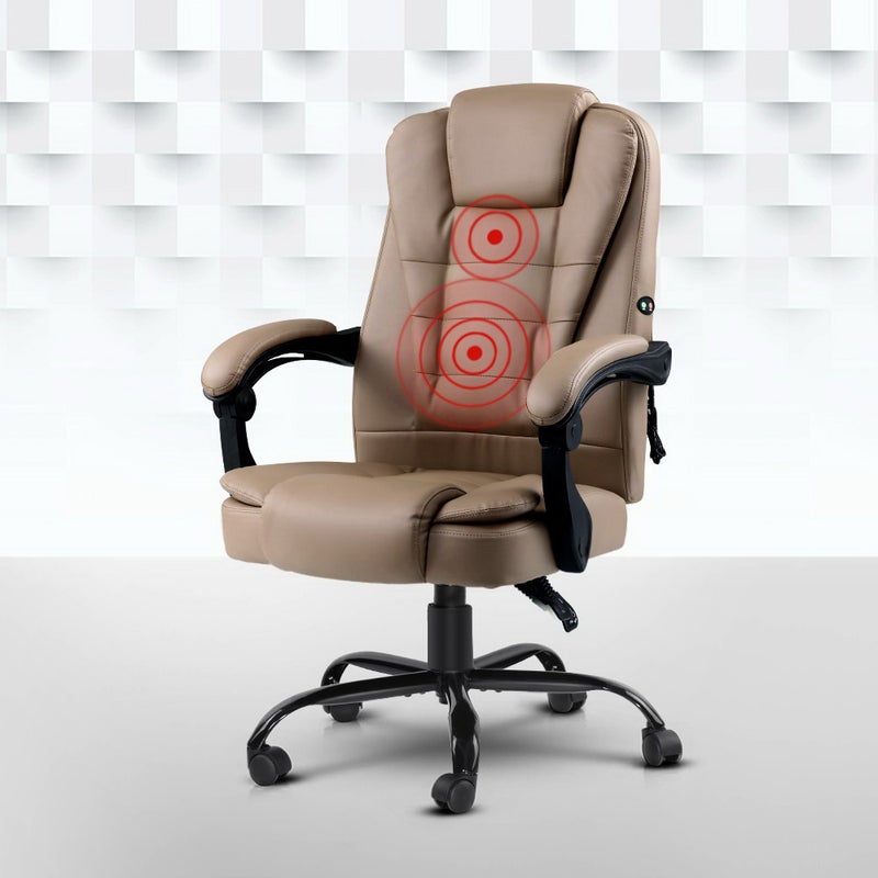 mydeal.com.au | Artiss Massage Office Chair Gaming Chairs Computer Gaming Recliner Espresso