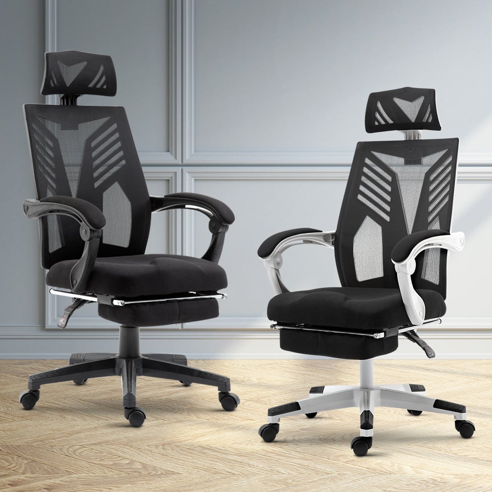 Artiss Mesh Office Chair Recline Black White
