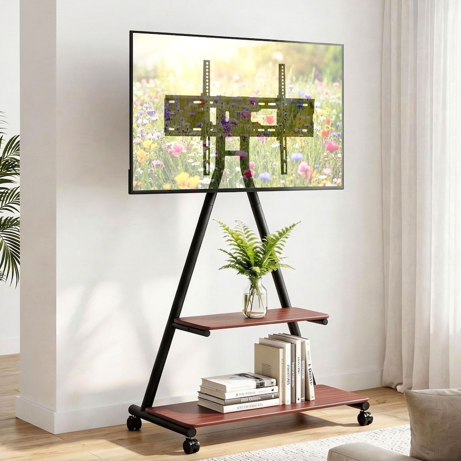 Artiss Mobile TV Stand Rolling Cart Wheels 32-75" Heavy Duty 133kg Mount Bracket