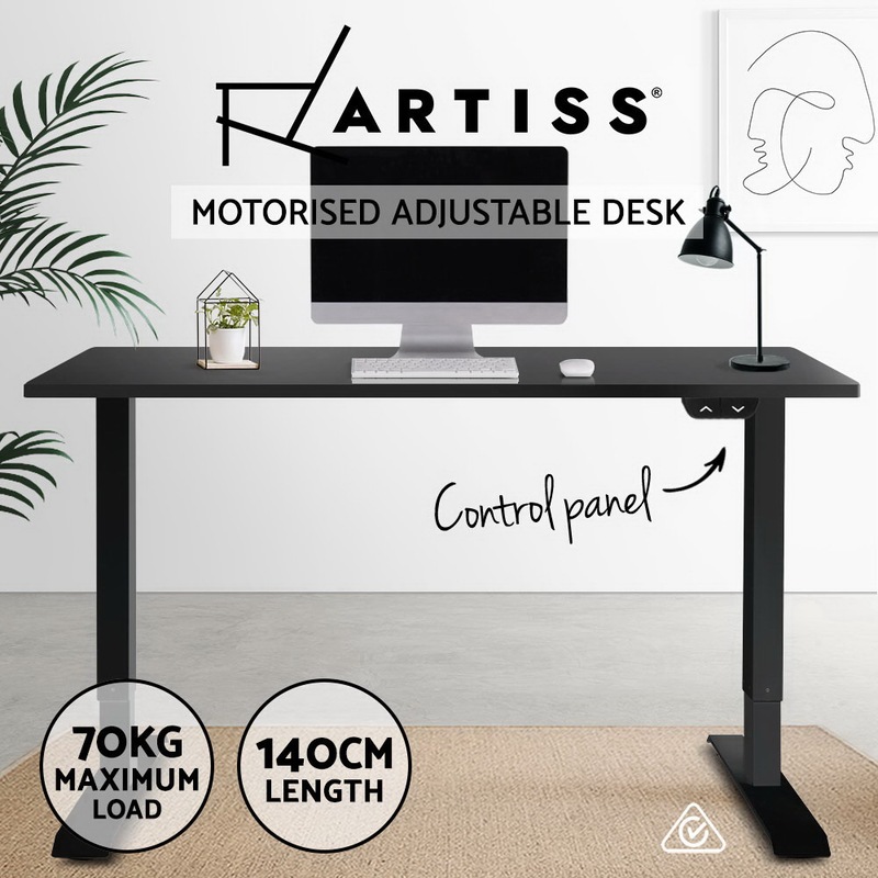 Buy Artiss Standing Desk Electric Sit Stand Up Desks Black & Black