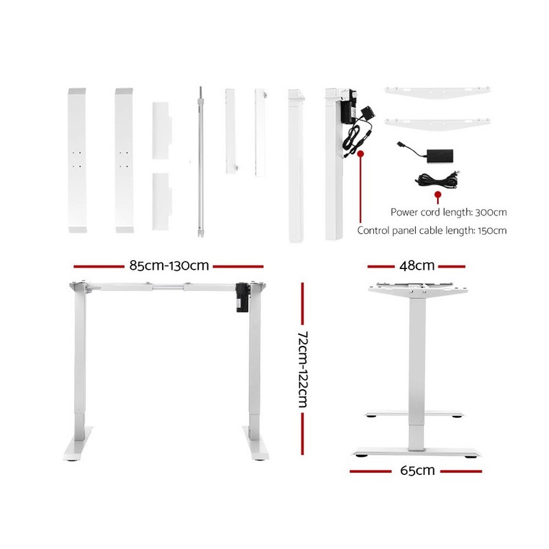 Buy Artiss Standing Desk Electric Sit Stand Up Desks White & White