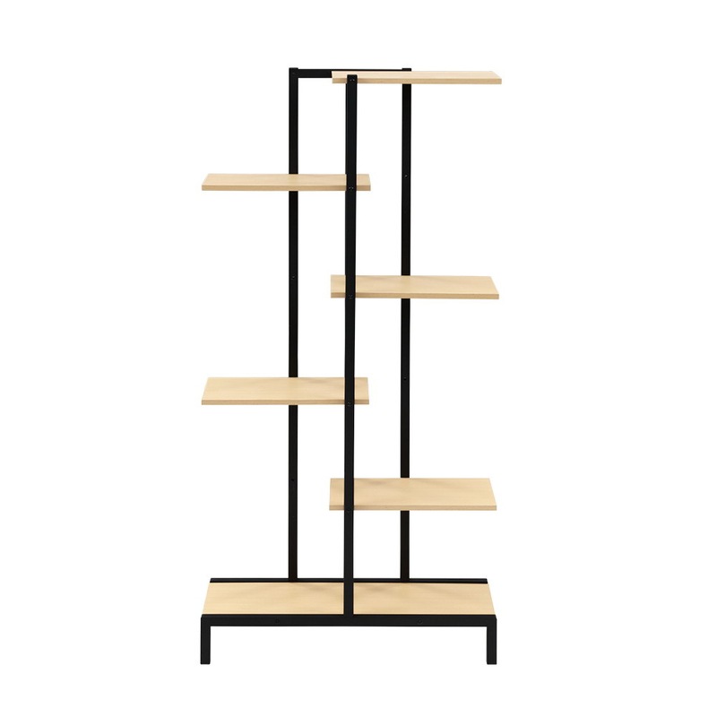 Buy Artiss 6-tier Metal Wood Plant Stand Display Shelf Black Indoor ...