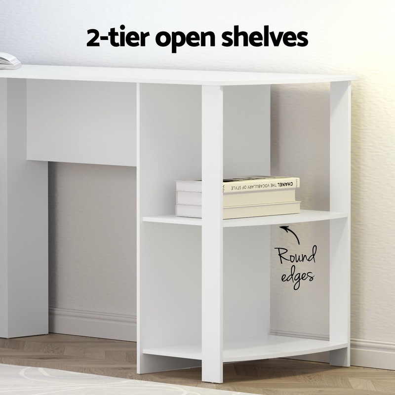 Buy Artiss Corner Computer Desk Table Storage Shelves MyDeal