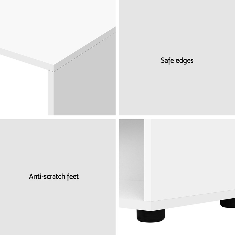 Buy Artiss Corner Computer Desk with Shelves White MyDeal