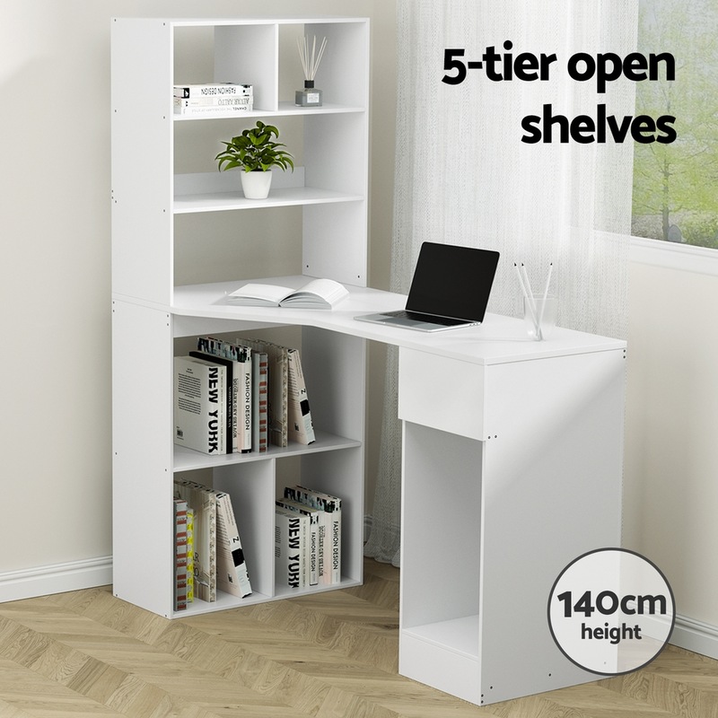 Buy Artiss Computer Desk Study Office Table Bookshelf Storage Shelves