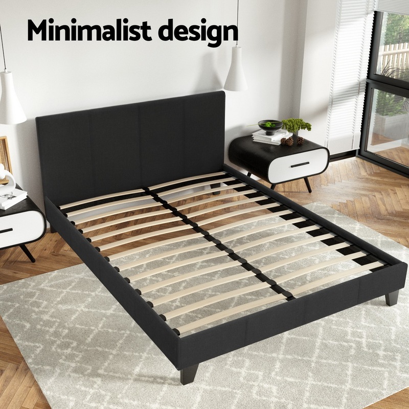 Buy Artiss Bed Frame Queen Size Base Fabric Neo MyDeal