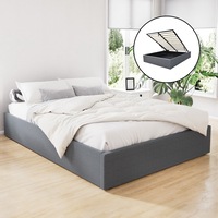 215x160 Artiss Bed Frame Queen Gas Lift Base Grey TOKI