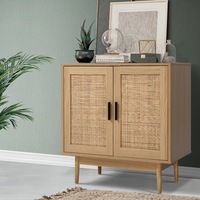 2 Doors Artiss Rattan Buffet Sideboard Cabinet Cupboard