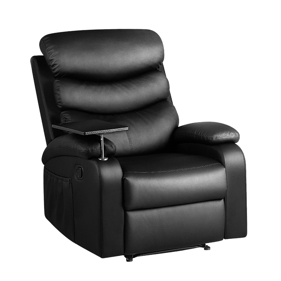 Artiss Recliner Chair Black Leather Lounge Sofa Armchair Home Furniture Rocking Nursing Feeding Single Couch