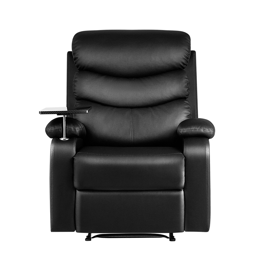 Artiss Recliner Chair Black Leather Lounge Sofa Armchair Home Furniture Rocking Nursing Feeding Single Couch