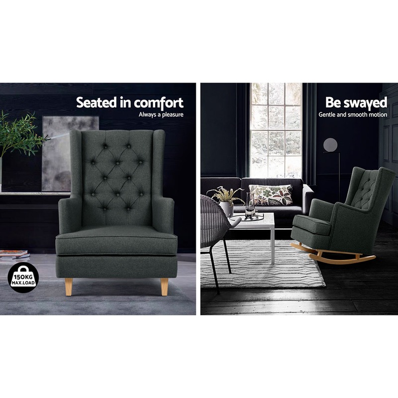 Buy Artiss Armchair Recliner Rocking Chair Charcoal MyDeal