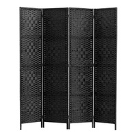 Artiss 3 Panel Room Divider Screen 123x170cm Woven Black