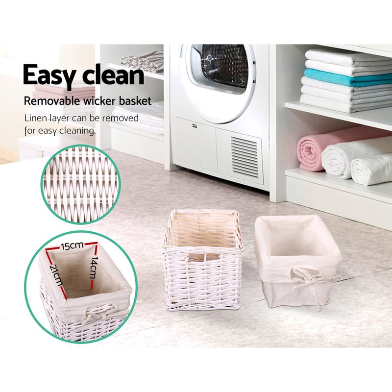 Buy Artiss Set of 2 Bedside Tables Drawers with Baskets Rustic Side