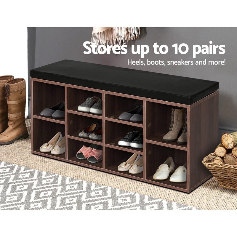 Buy Artiss Shoe Bench Shoes Rack Storage Shelf 10 Cubes