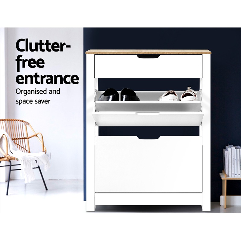 Artiss Shoe Shoes Organiser Storage Rack Drawer Shelf 16 pairs