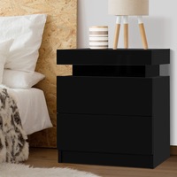 2 Drawers Artiss Bedside Table - COLEY Black
