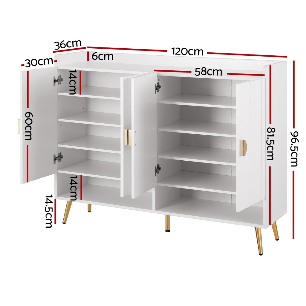 1 Artiss Shoe Rack Cabinet 5 Tiers 30 Pairs White