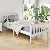 211x100 Artiss Wooden Bed Frame Single White