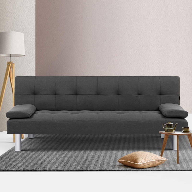 Buy Artiss Sofa Bed Lounge Set 3 Seater Couch Futon Fabric Recline