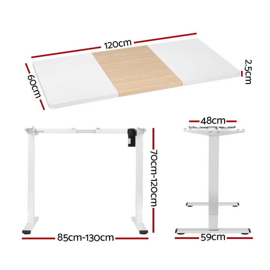 Artiss Standing Desk Motorised Adjustable Sit Stand Desks Splice Board 120CM