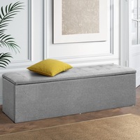 140cm Artiss Storage Ottoman Blanket Box Linen Grey