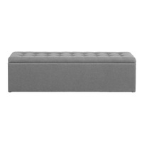 Buy Artiss Storage Ottoman Blanket Box 140cm Linen Grey - MyDeal