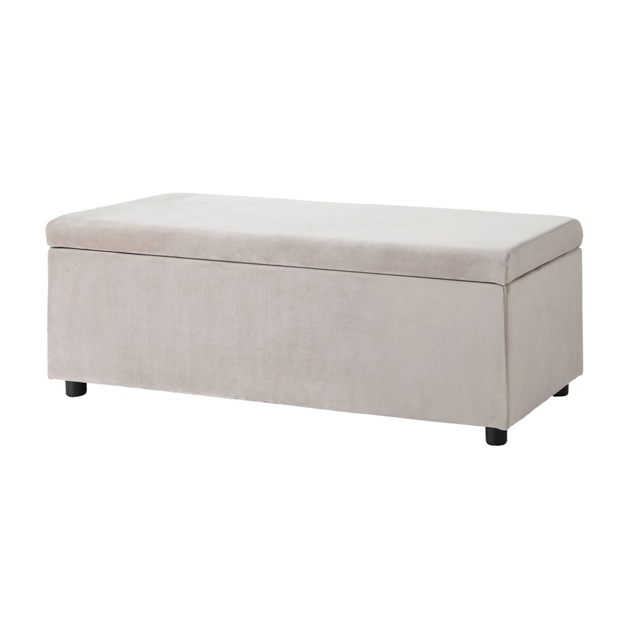1x Artiss Storage Ottoman Coffee Table 97cm Velvet Taupe