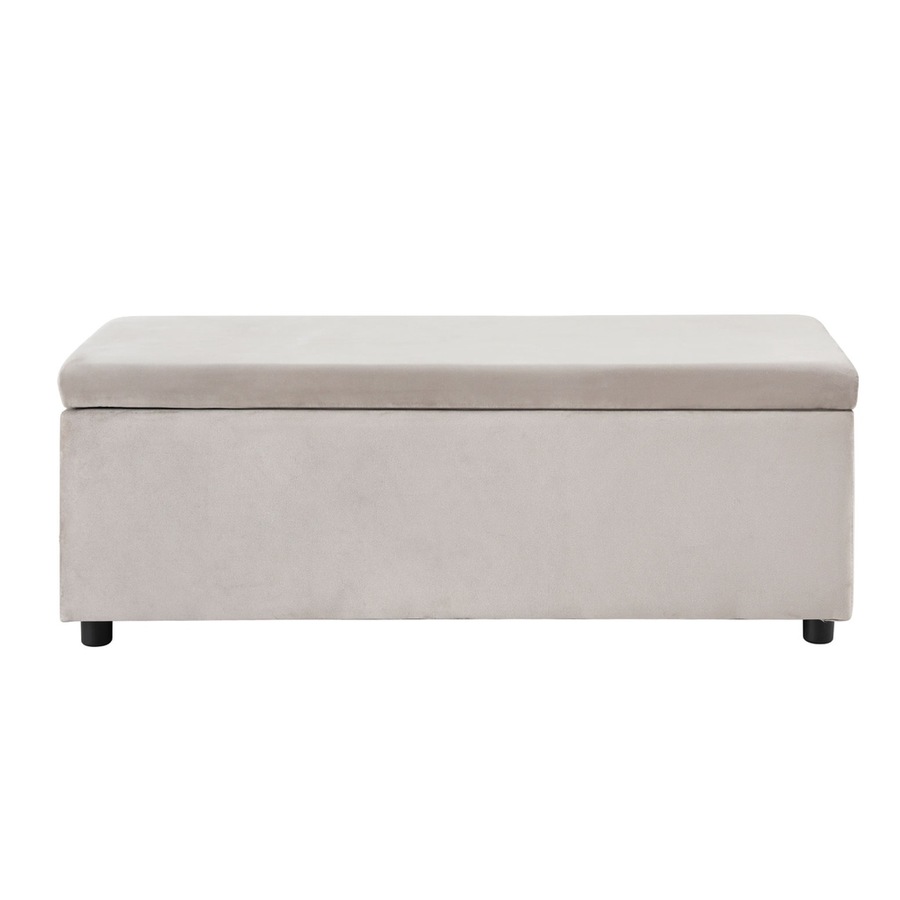 1x Artiss Storage Ottoman Coffee Table 97cm Velvet Taupe
