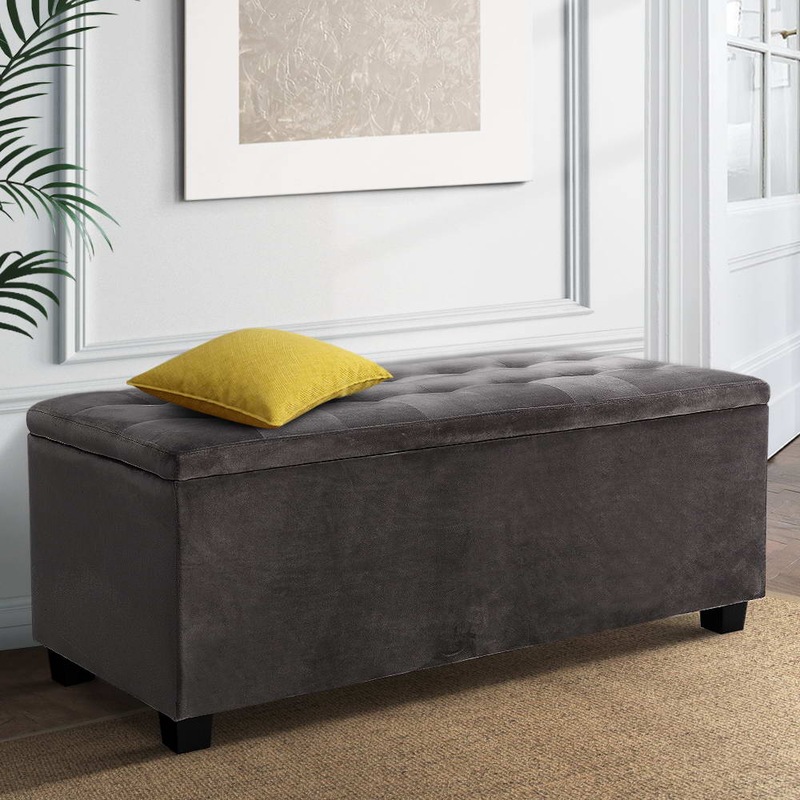 Buy Artiss Storage Ottoman Blanket Box Velvet MyDeal