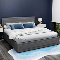 Artiss King Size Gas Lift Bed Frame Base With Storage Mattress Grey Fabric TIYO