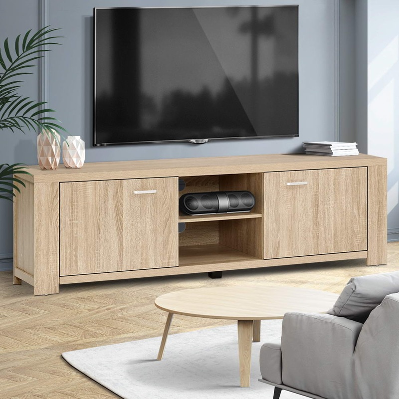 Buy Artiss Entertainment Unit Wooden TV With Storage Nature
