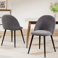 1 Set of 2 Artiss Dining Chairs Dark Grey