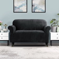 2 Seater Artiss Sofa Cover Couch Covers Velvet Black