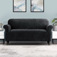 3 Seater Artiss Sofa Cover Couch Covers Velvet Black